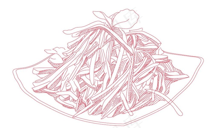 手绘家常菜 凉菜 萝卜丝图片
