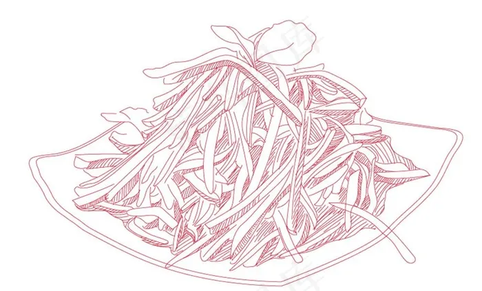 手绘家常菜 凉菜 萝卜丝图片ai矢量模版下载