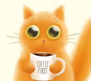 可爱抱咖啡的猫图片 可爱抱咖啡的猫图片