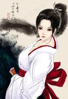 手绘 不知火舞 水墨图片