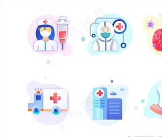 医疗图标 防控图标 矢量插画图片
