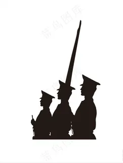 军人剪影图片