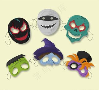 万圣节面具矢量图片