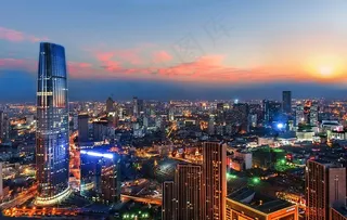 地产繁华夜景城市图片