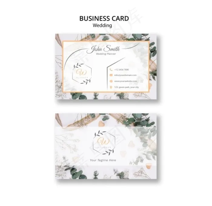 婚礼策划师名片模板图片psd模版下载