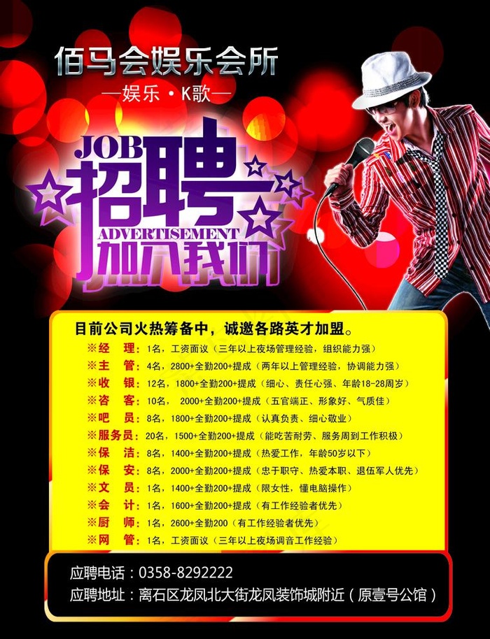 酒吧 娱乐会所 KT 招聘传单图片(2551X3437(DPI:300))psd模版下载