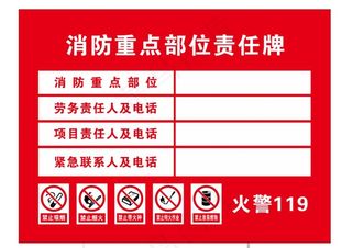 消防重点责任牌图片