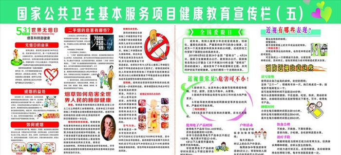 爱眼日 烟草和肺部健康知识宣传图片(210X297)cdr矢量模版下载