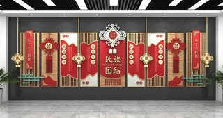 民族团结文化墙图片