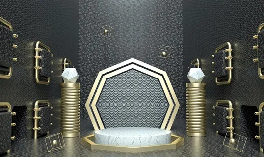 电商黑金立体模型图片