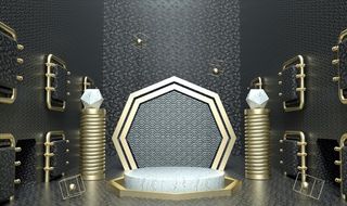 电商黑金立体模型图片