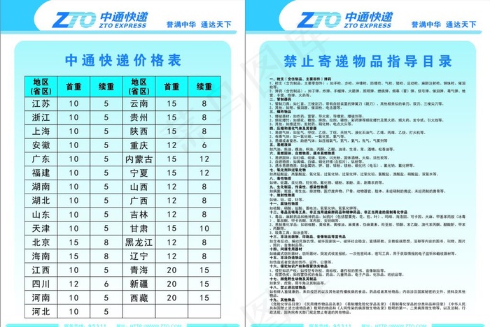 中通快递制度图片cdr矢量模版下载