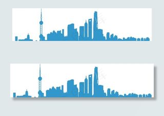 上海外滩城市剪影图片