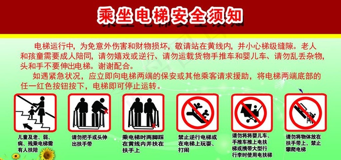 电梯安全须知提示警告指示牌图片(7087X3543(DPI:200))psd模版下载