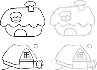 简笔画房屋图片