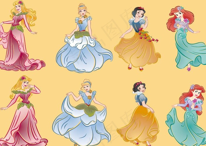 迪士尼disney公主系列矢量图片