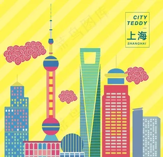 上海矢量建筑插画图片
