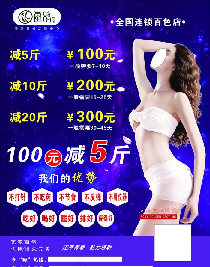 减肥中心户外广告图片cdr矢量模版下载