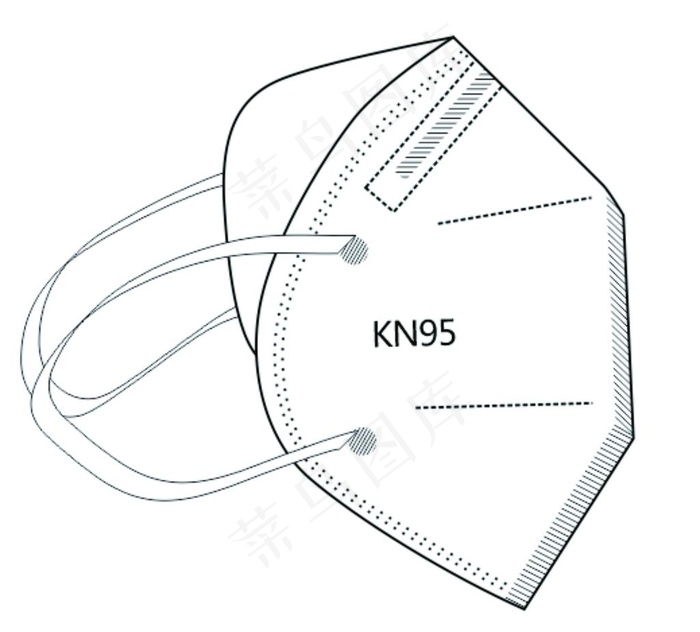 KN95防护口罩图片cdr矢量模版下载
