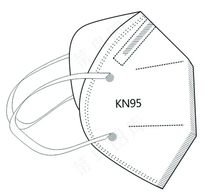 KN95防护口罩图片cdr矢量模版下载
