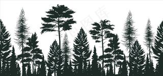 森林剪影图片