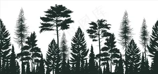 森林剪影图片