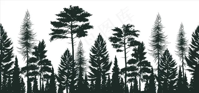 森林剪影图片 森林剪影图片