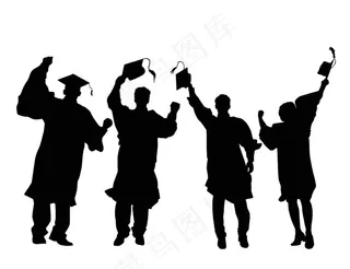 大学生剪影图片