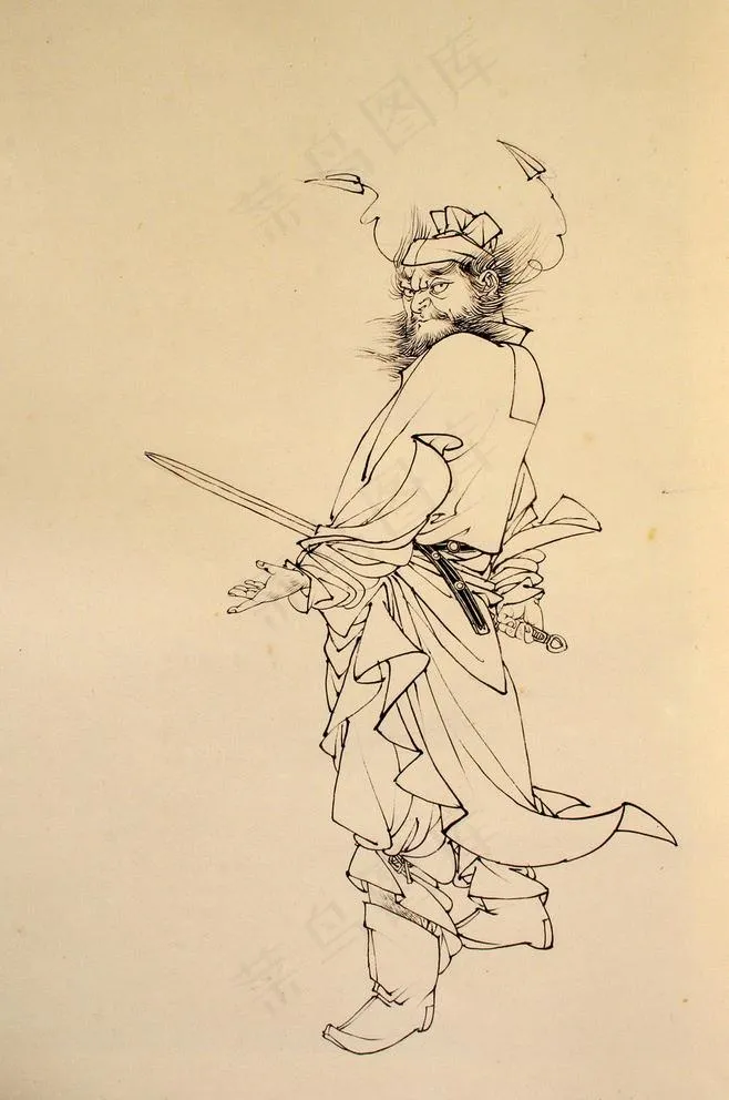 白描人物图片