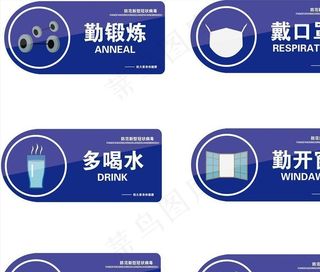 病毒防范温馨导视牌图片