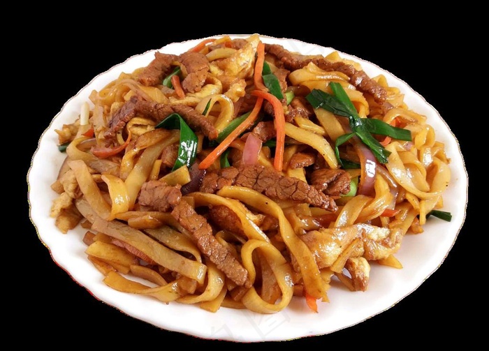 肉丝炒河粉图片