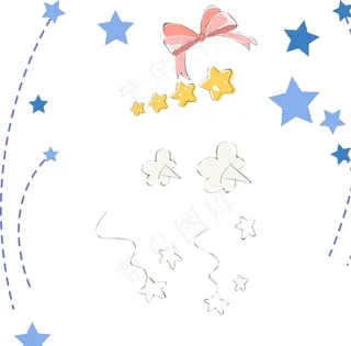 卡通星星 线条图片