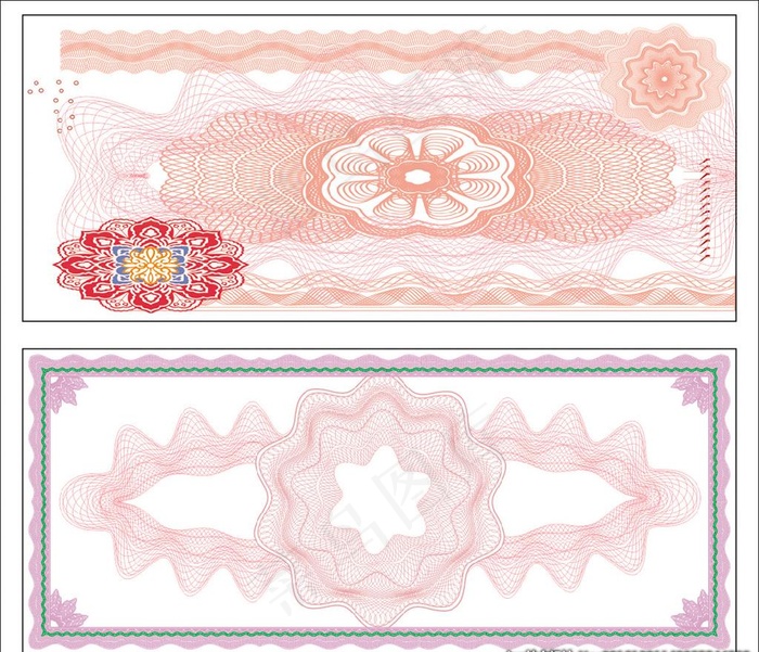 票据花纹 代金券图片cdr矢量模版下载