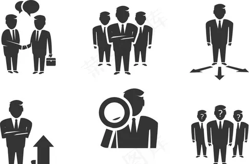 办公人物剪影图片