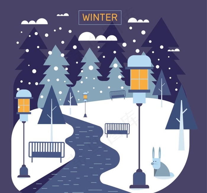 冬季街道风景图片