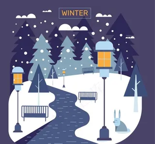 冬季街道风景图片