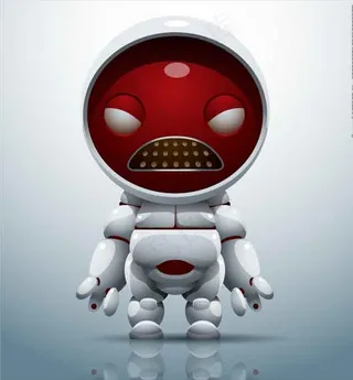 愤怒的机器人卡通可爱素材图片