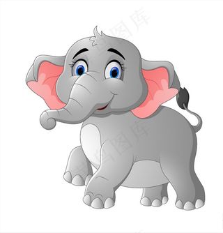 可爱卡通大象矢量素材图片