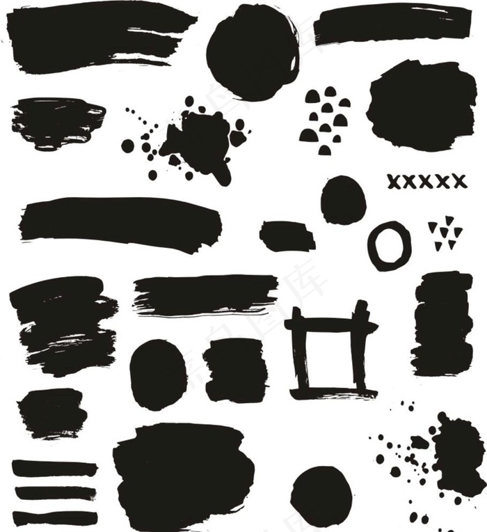 水墨毛笔笔触墨迹图片