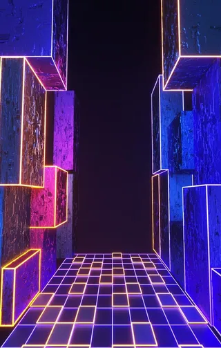 C4D炫酷炫彩背景霓虹灯图片