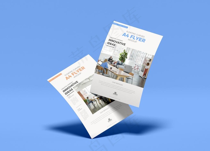 弯曲海报样机图片