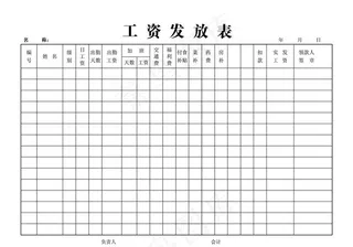 工资发放表图片
