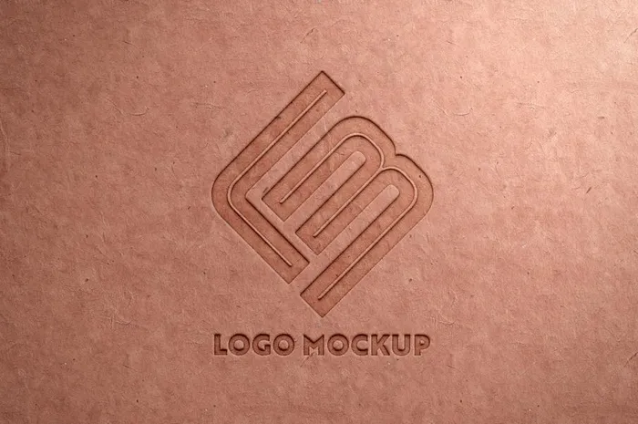 LOGO样机 纸面压印效果图片(4000X2781(DPI:300))psd模版下载