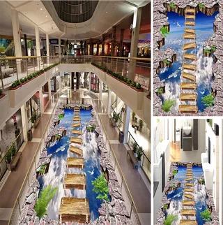 走道展厅天空3D立体地板户外地图片