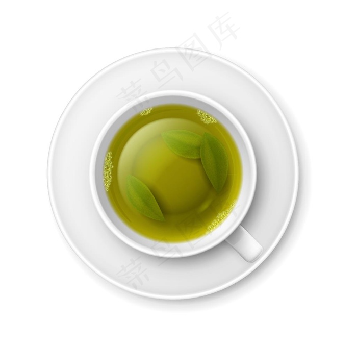 矢量绿叶茶汤图片ai矢量模版下载