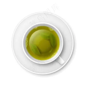 矢量绿叶茶汤图片