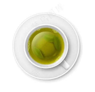 矢量绿叶茶汤图片