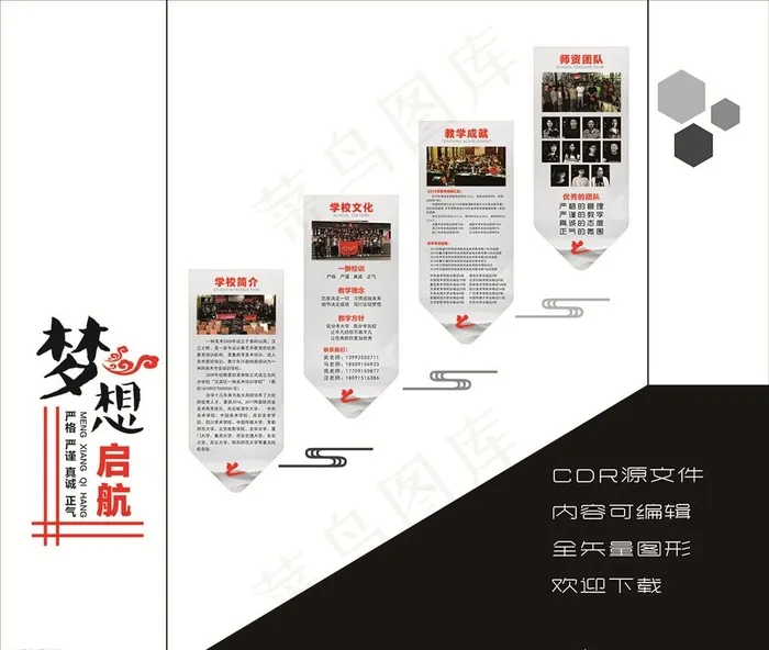 楼梯文化墙图片cdr矢量模版下载