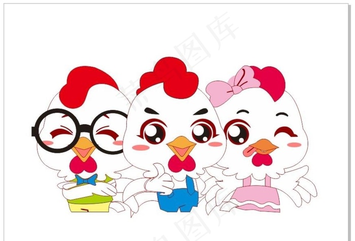 三只小鸡 卡通鸡图片