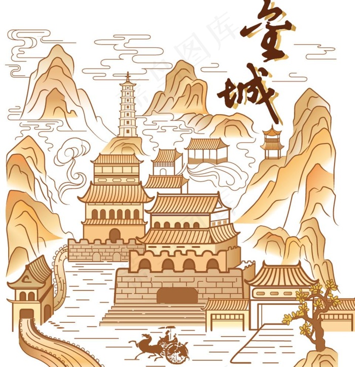 宫殿图片ai矢量模版下载